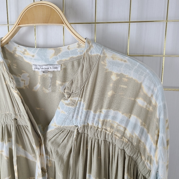 Young Fabulous & Broke Tan Blue Tie Dye Blouse - Picture 5 of 12